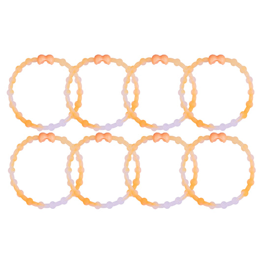 Clear Neon Orange Hair Ties (8 Pack) - A Burst of Citrusy Energy for Every Style