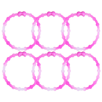 Clear Neon Pink PRO Hair Ties (6-Pack): Pop of Playful Energy for Your Hairstyle