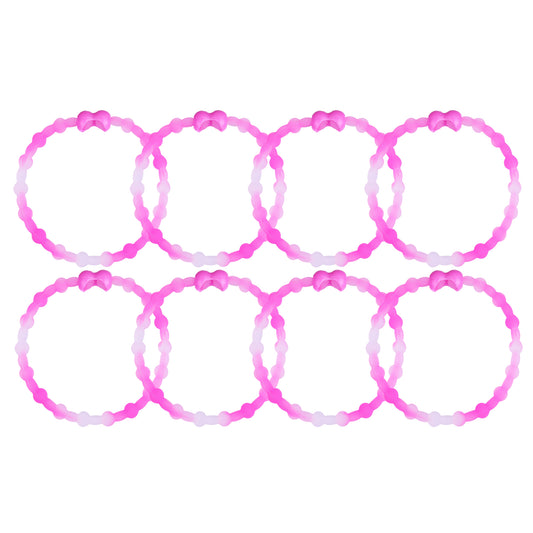 Clear Neon Pink Hair Ties (8 paquete) - Combina audazmente la diversión y la función