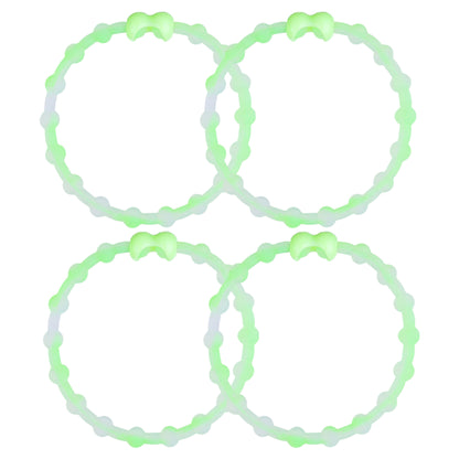 Clear Neon Green Hair Ties (4-Pack) | Unique Style, Secure Hold, Comfortable Wear