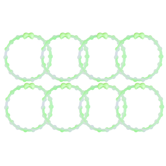 Clear Neon Green Hair Ties (8 Pack) - Shine Bright with Every Style