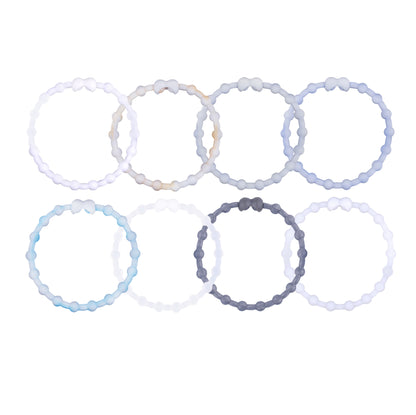 Frost Whisper Pack Hair Ties (8 Pack): Capture the Essence of Winter with Effortless Style