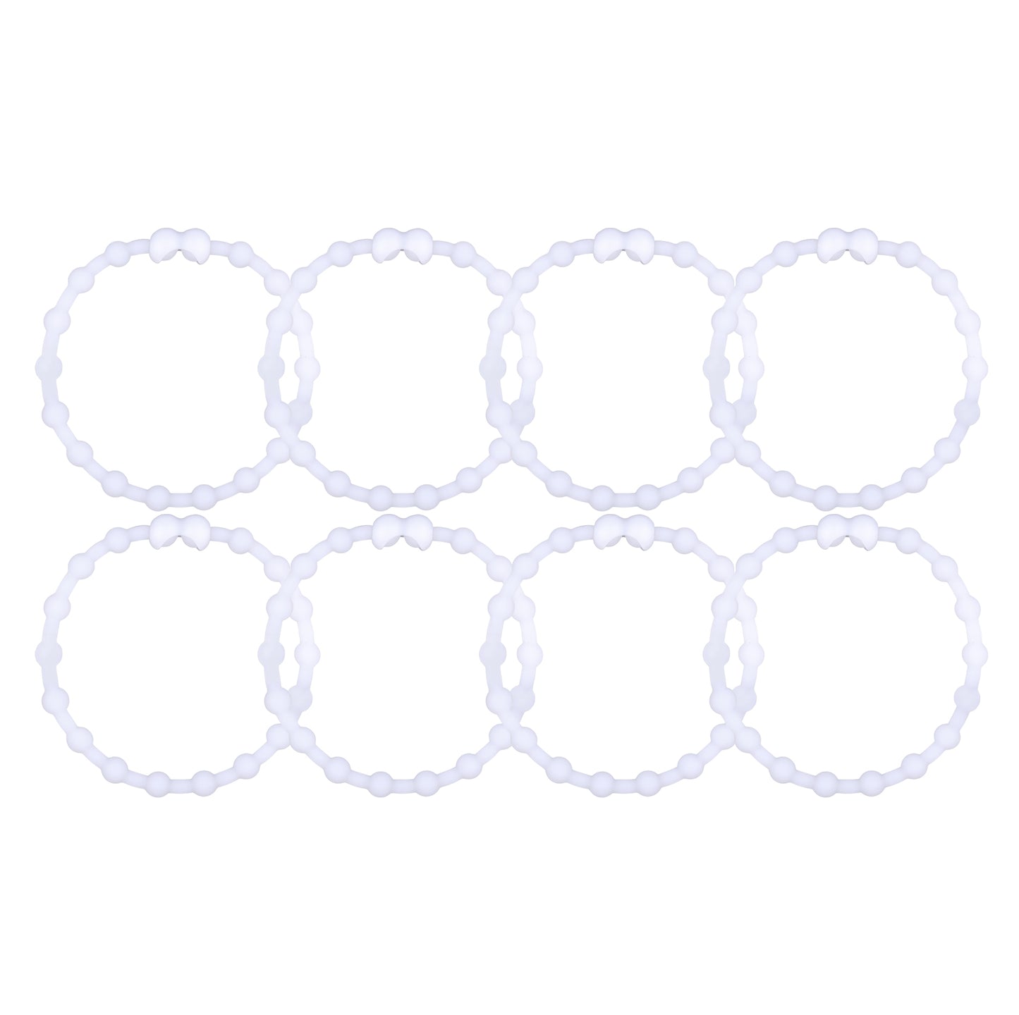 Glow White Hair Ties (8 Pack): Light Up Your Look with Sophisticated Shine