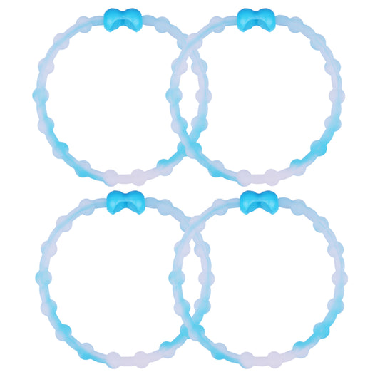 Clear Neon Blue Pro Hair Ties (4-Pack) | Unik stil, säkert grepp, bekvämt slitage