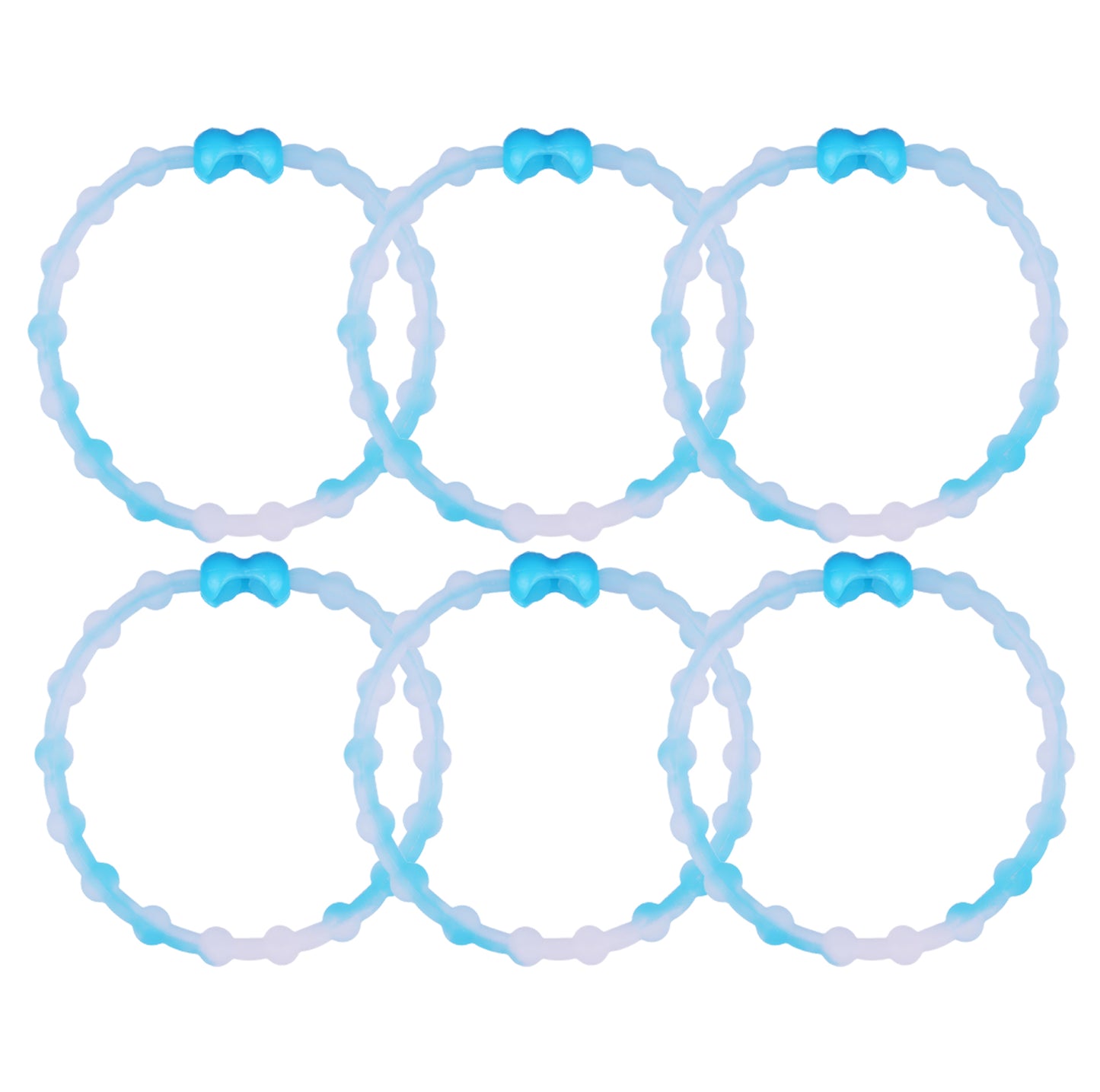 Clear Neon Blue PRO Hair Ties (6-Pack): Pop of Color for Every Look