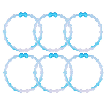 Clear Neon Blue PRO Hair Ties (6-Pack): Pop of Color for Every Look