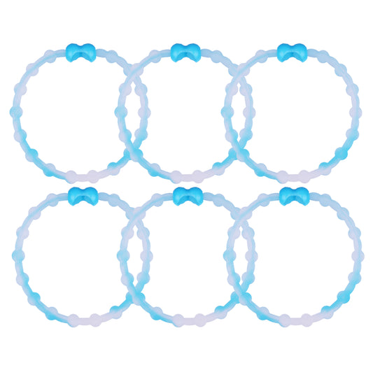 Clear Neon Blue PRO Hair Ties (6-Pack): Pop of Color for Every Look