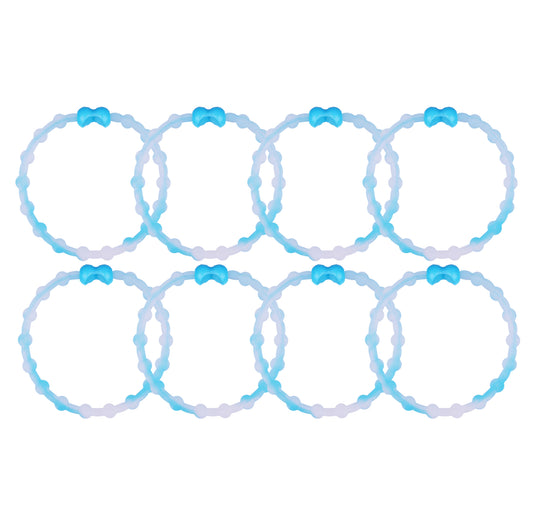 Clear Neon Blue Hair Ties (8 paquete) - Un toque de color audaz para cada aventura