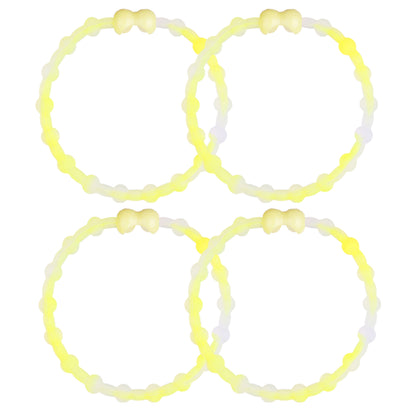 Clear Neon Yellow Hair Ties (4-Pack) | Unik stil, säkert grepp, bekvämt slitage