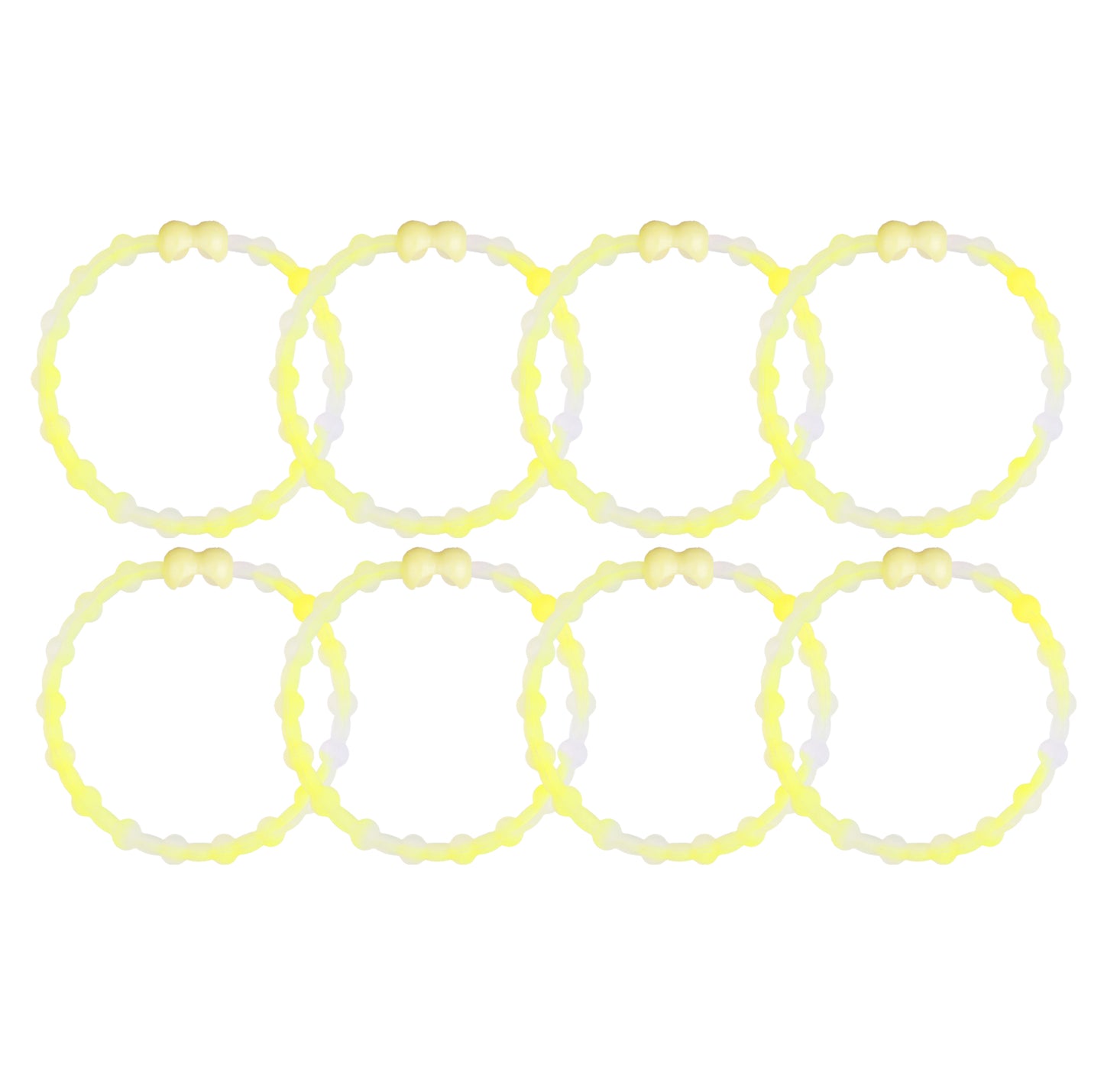 Clear Neon Yellow Hair Ties (8 Pack) - A Burst of Sunshine for Every Hairstyle