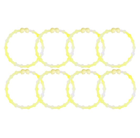 Clear Neon Yellow Hair Ties (8 Pack) - A Burst of Sunshine for Every Hairstyle