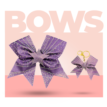 Sparkling Purple Star Cheer Bow Hair Accessory with Glittering Rhinestones