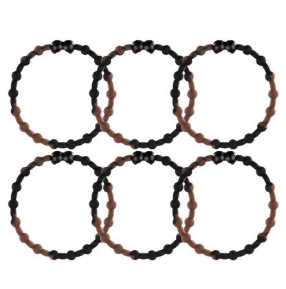 Black & Dark Brown PRO Hair Ties (6-Pack): Sophistication with a Touch of Depth