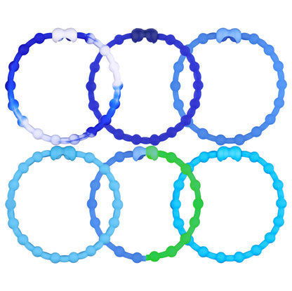 Serenity Blues Pack Hair Ties (6-Pack) - A Calming Escape in Every Shade