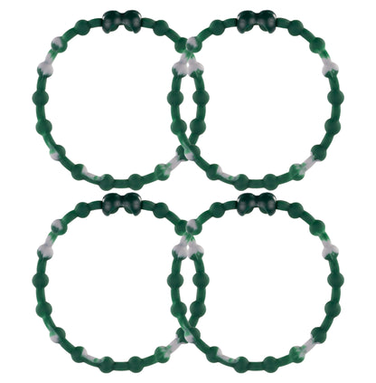 Marble Forest Green PRO Hair Ties (4-Pack): Elevate Your Style with Natural Sophistication