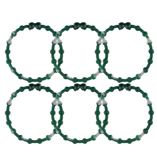 Marble Forest Green Hair Ties (6-Pack): Nature's Elegance for Every Style