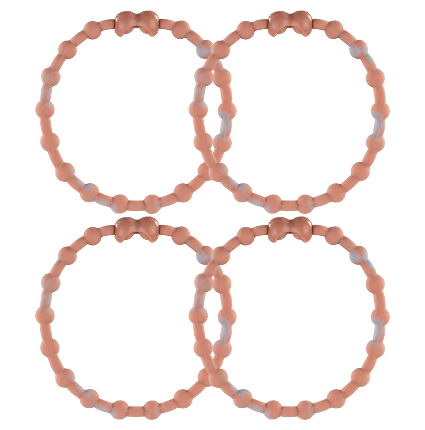 Marble Rose Gold PRO Hair Ties (4-Pack): Elegant Style for Every Look