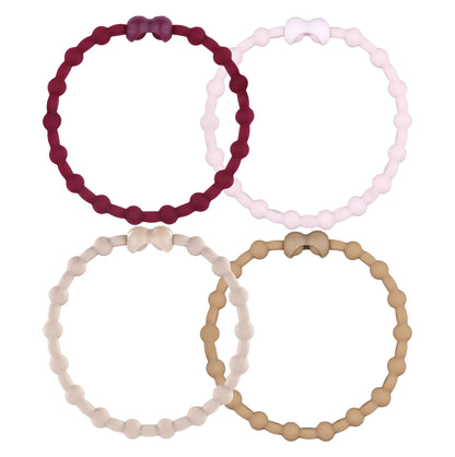 Vintage Elegance Pack PRO Hair Ties (4-Pack): Timeless Beauty with a Touch of Shimmer