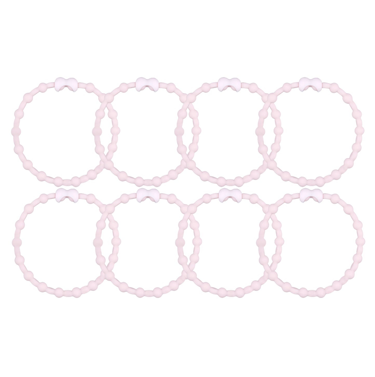 Blush Pro Hair Ties: Release facile réglable pour chaque pack de type de cheveux de 8