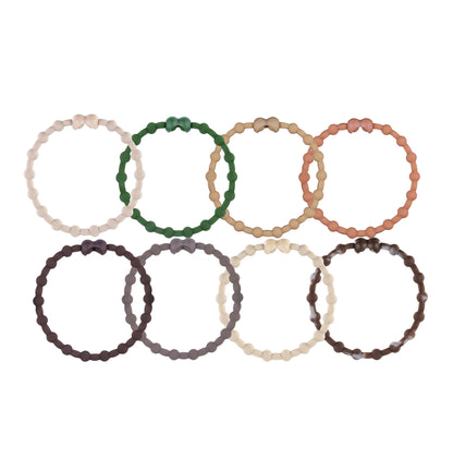 Rustic Retreat Pack Hair Ties (8 Pack): Natural Beauty for Every Look