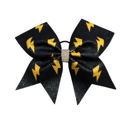 Black Lightning Bolt Cheer Bow Bow Hair Accessory