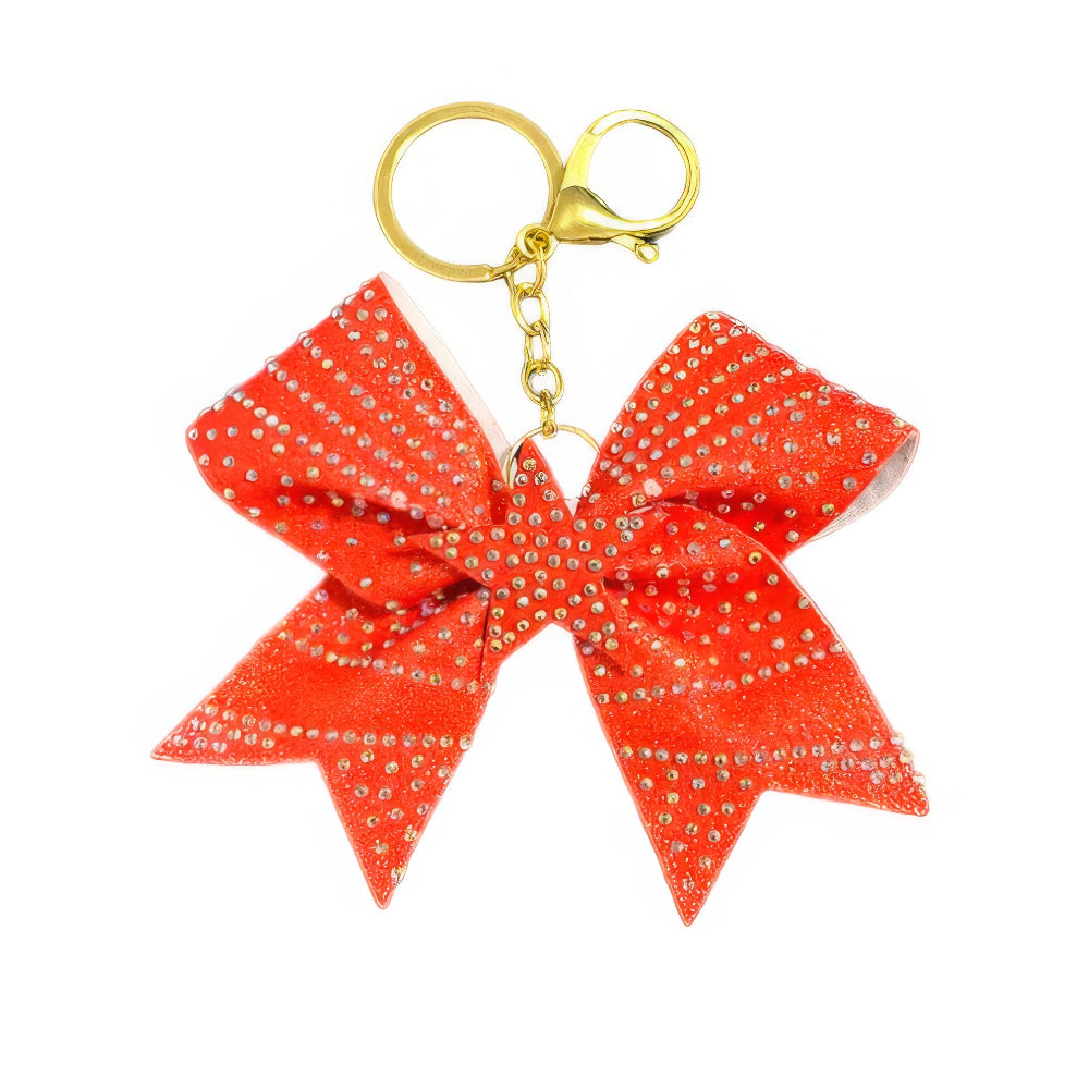 Red Star Cheer Bow Hair Accessoire avec des strass scintillants