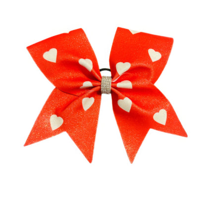 Red Heart Cheer Bow Hair Accessory