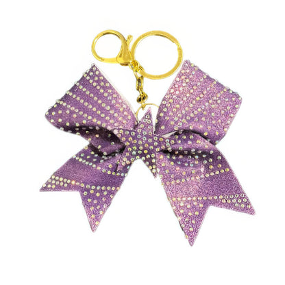 Sparkling Purple Star Cheer Bow Hair Accessory with Glittering Rhinestones