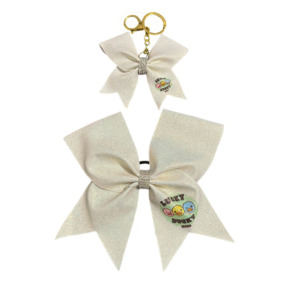 Lucky Ducky Cheer Bow Hair Accessory with Glittering Rhinestones