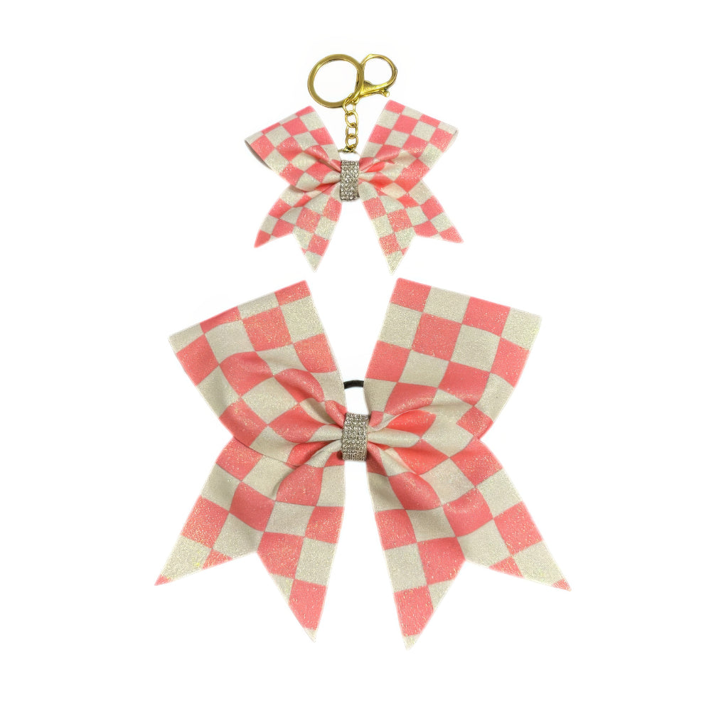 Checkered Cheer Bow Hair Accessory