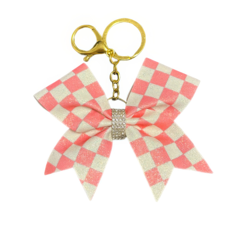 Checkered Cheer Bow Hair Accessory