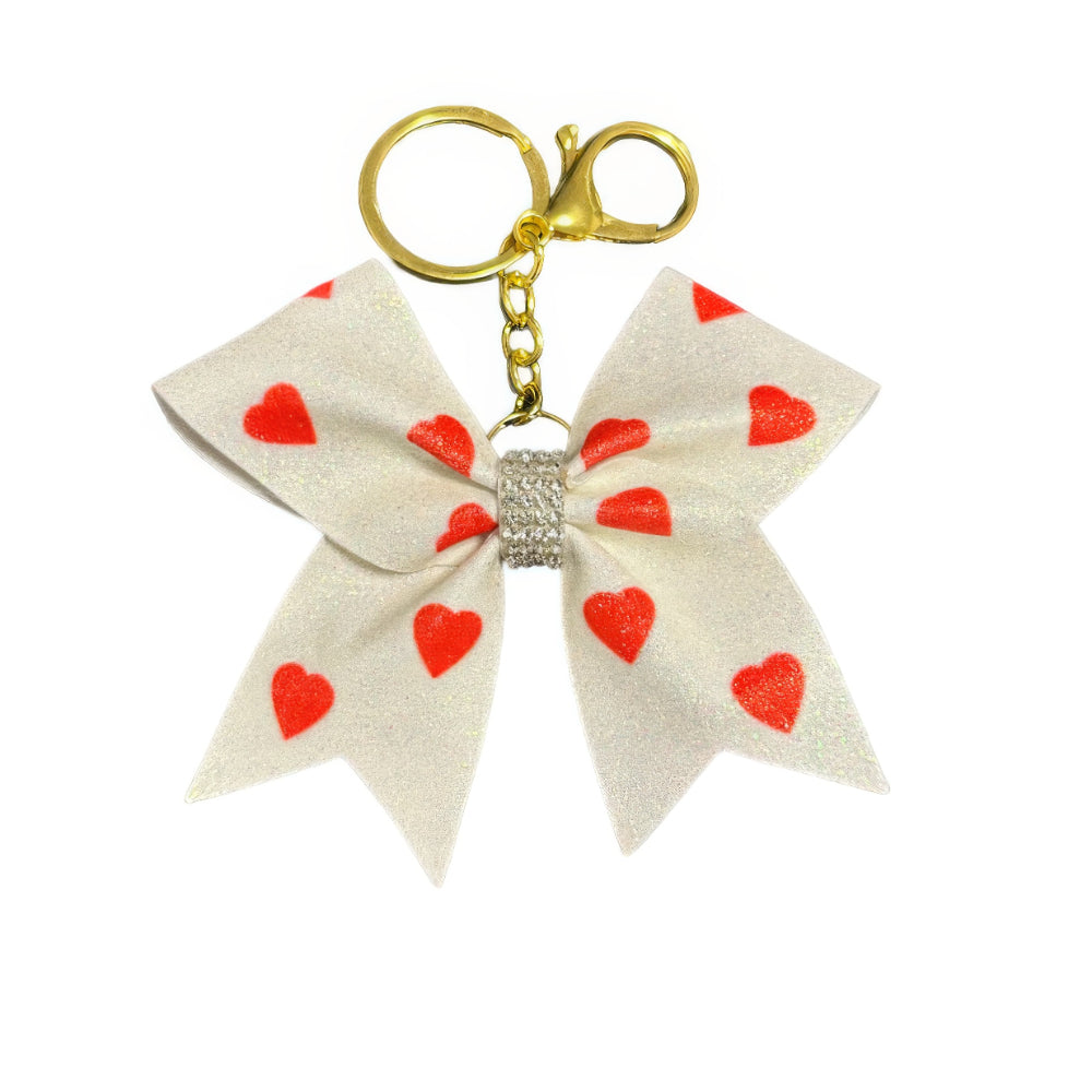 Red Heart Cheer Bow Hair Accessory