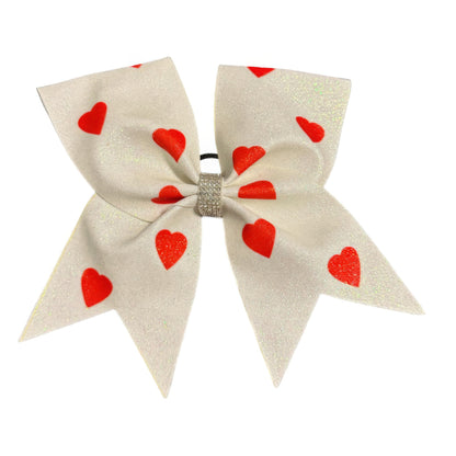 Red Heart Cheer Bow Hair Accessory