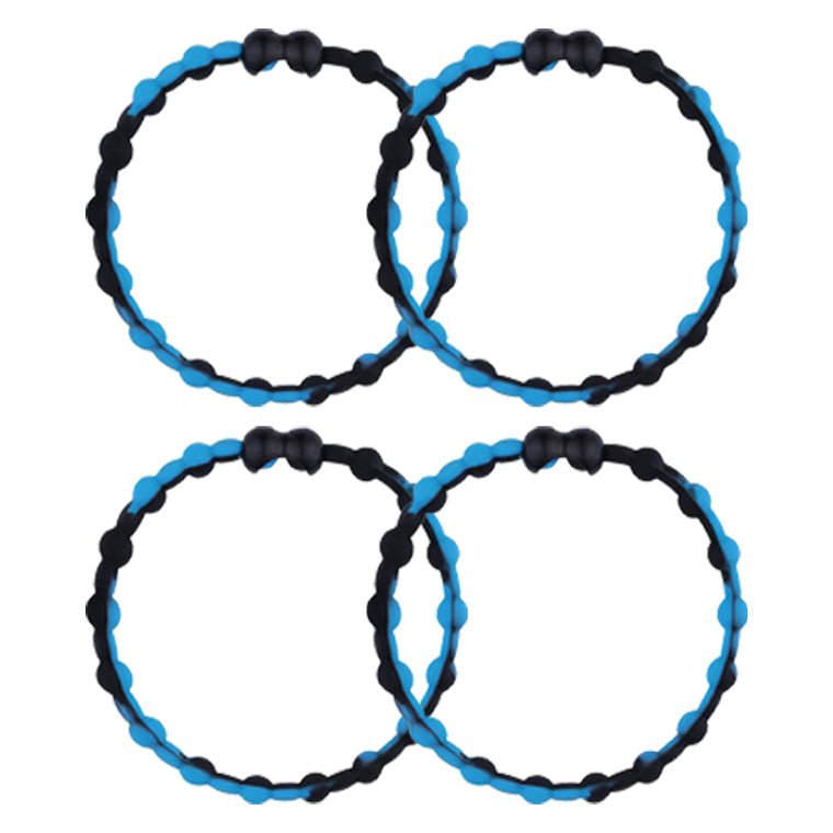 Black & Blue Hair Ties | Unique Design, Secure Hold, Pain-Free | 4-Pack