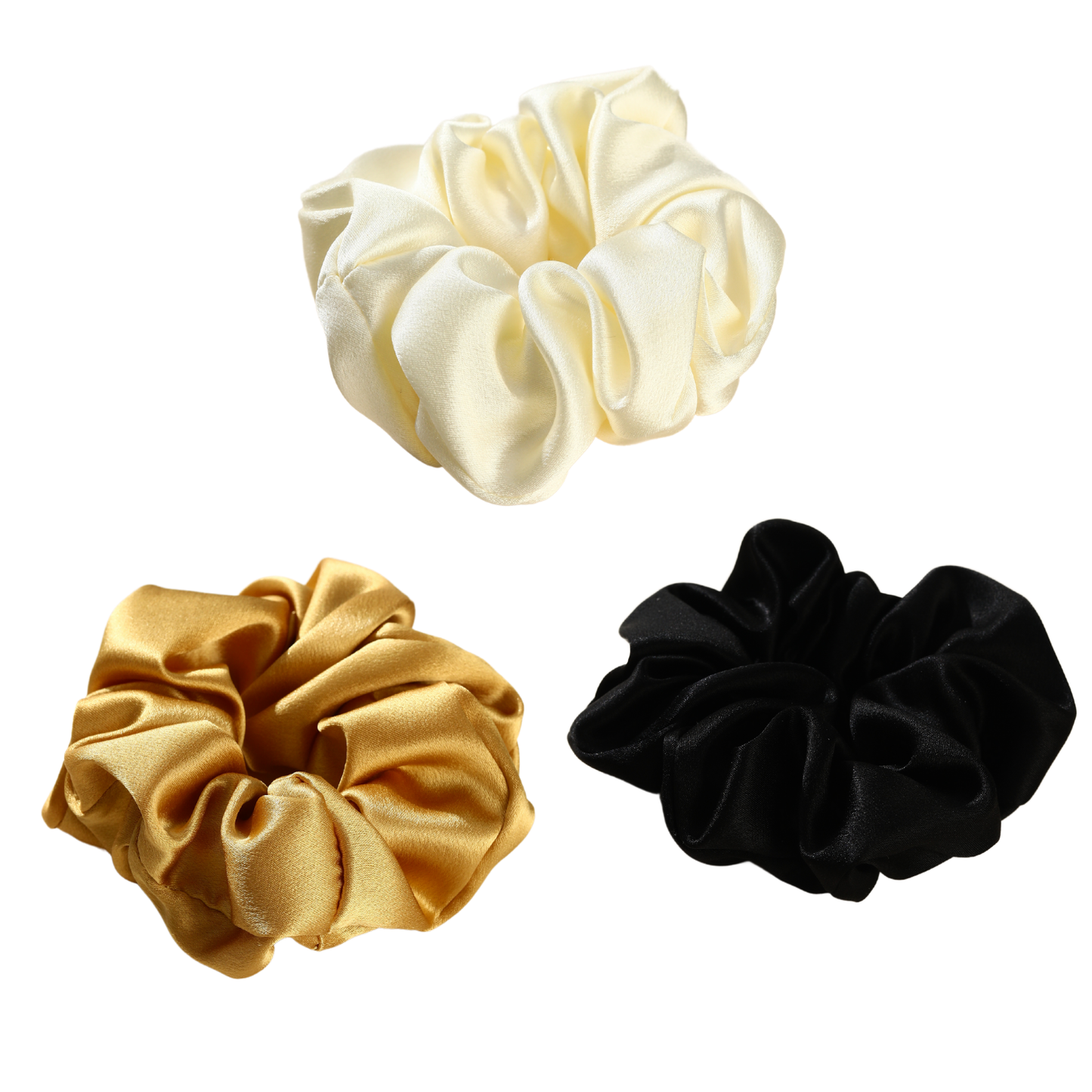 Mulberry Silk Champagne Glow Scrunchie 3 Pack