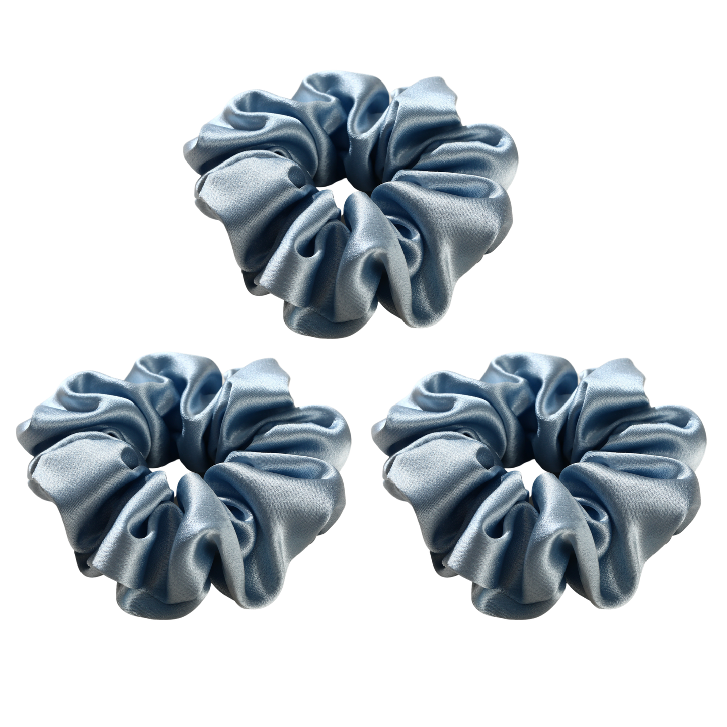 Roserel Mulberry Silk 3 Light Celestial Blue Scrunchie 3 Pack