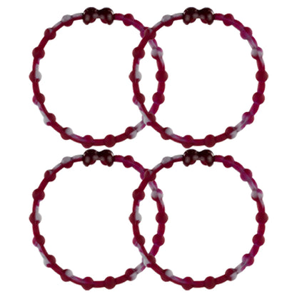 Marble Maroon PRO Hair Ties (4-Pack): Timeless Sophistication for Every Hairstyle