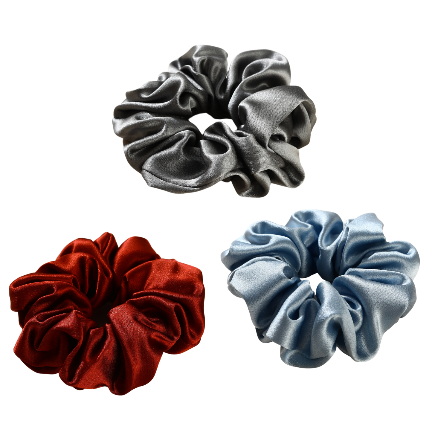 Roserel Mulberry Silk Midnight Shine Scrunchie 3 Pack