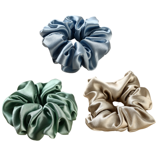 Mulberry Silk Ocean Breeze Scrunchie 3 Pack