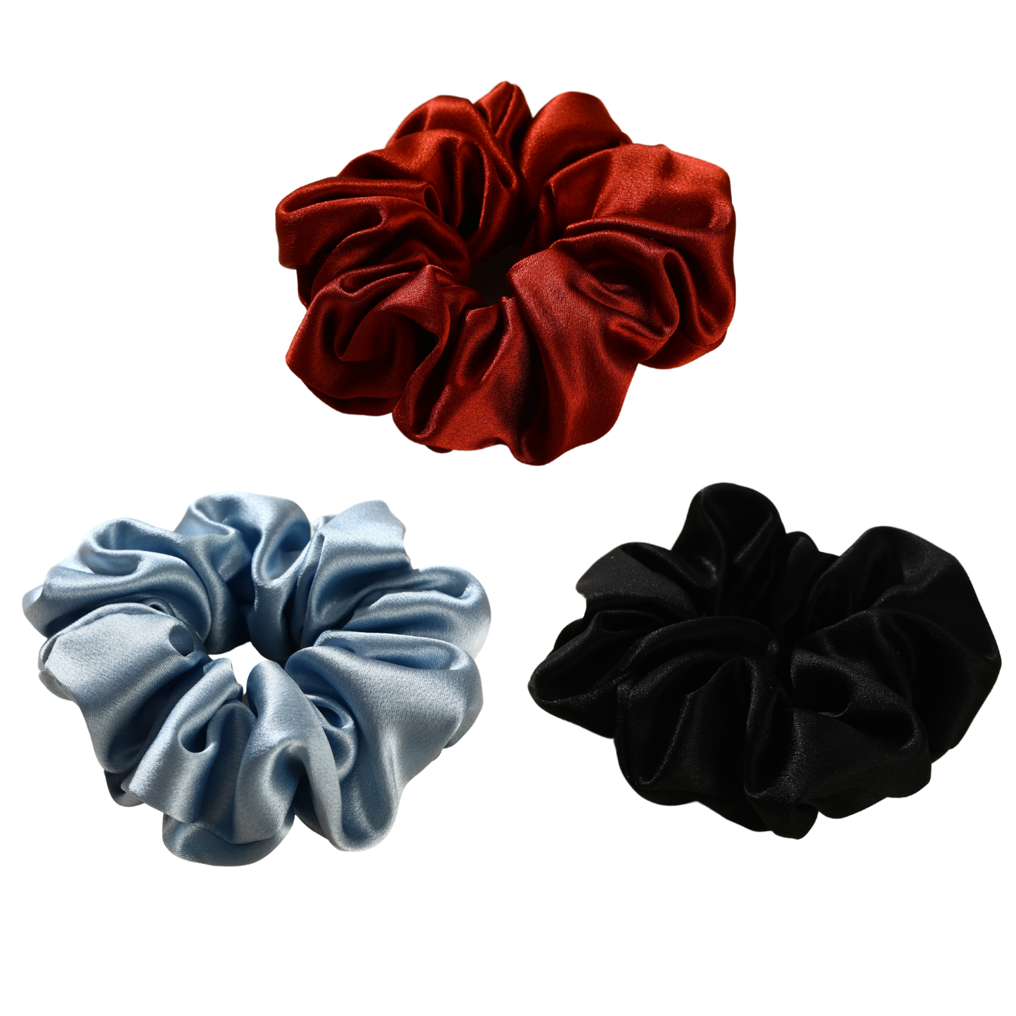 Roserel Mulberry Silk Ruby Twilight Scrunchie 3 Pack