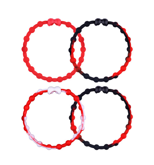 Crimson Dusk Pack Hair Ties (4-Pack) | Fiery Beauty, Secure Hold, Gentle on Hair