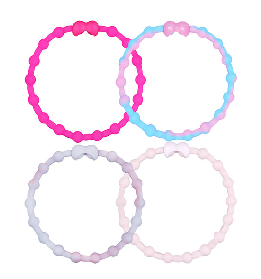 Blossom Breeze Pack Hair Ties (4 Pack) | Unique Design, Secure Hold, Gentle on Hair