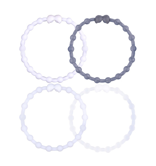 Icy Elegance Pack PRO Hair Ties (4-Pack): Effortless Style in Monochrome