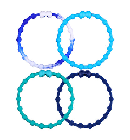 Crystal Waters Pack Hair Ties (4-Pack) | Tranquil Beauty, Secure Hold, Gentle on Hair