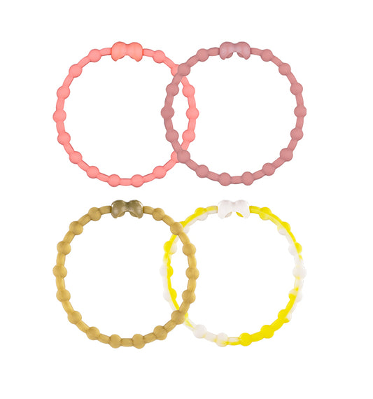 Golden Radiance Pack Pro Hair Ties (4-Pack): Lyser ditt utseende med livliga nyanser