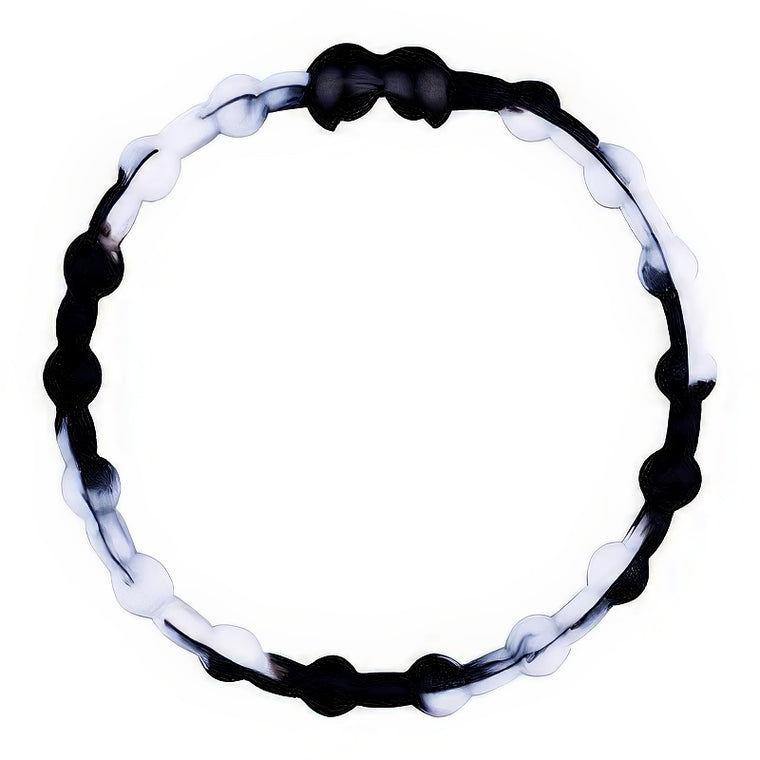 White & Black PRO Hair Ties: Easy Release Adjustable for Every Hair Type PACK OF 8