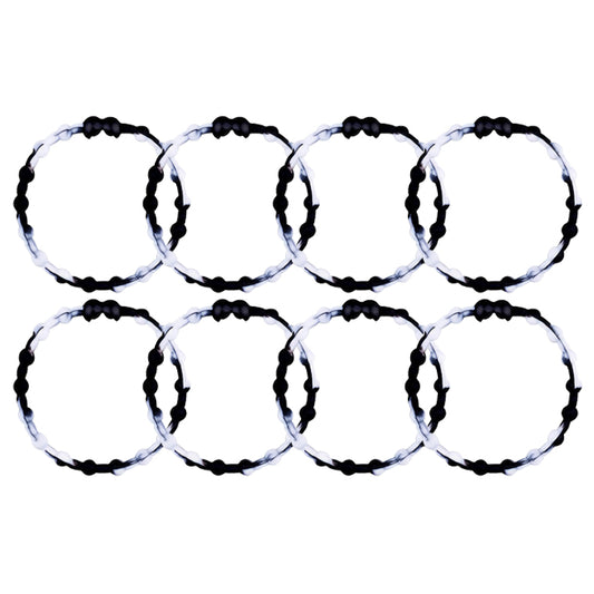 White & Black PRO Hair Ties: Easy Release Adjustable for Every Hair Type PACK OF 8