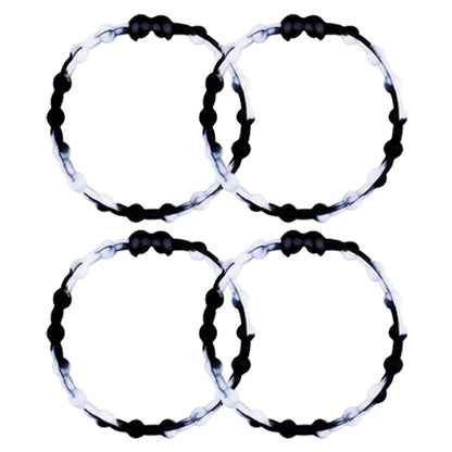 White &amp; Black PRO Hair Ties (4-Pack): Classic Contrast