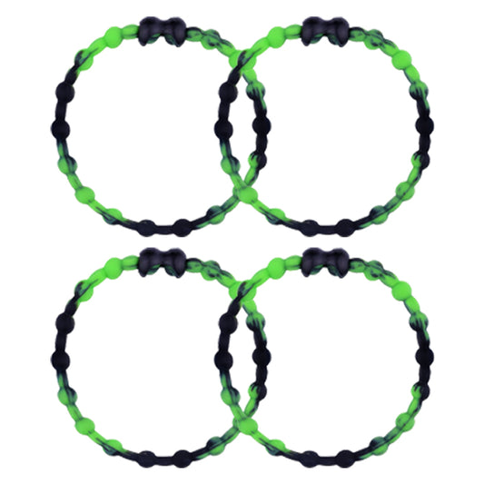 Black Green Hair Ties (4 Pack) | Unikt design, sikkert hold, smertefri