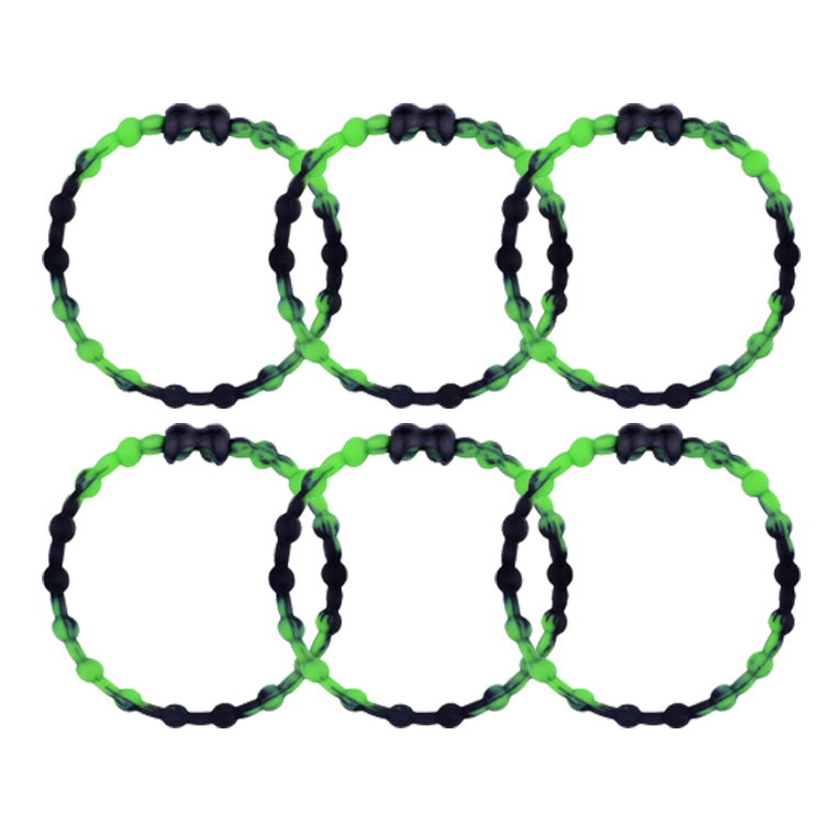Black & Green PRO Hair Ties (6-Pack): Edgy Elegance for the Bold